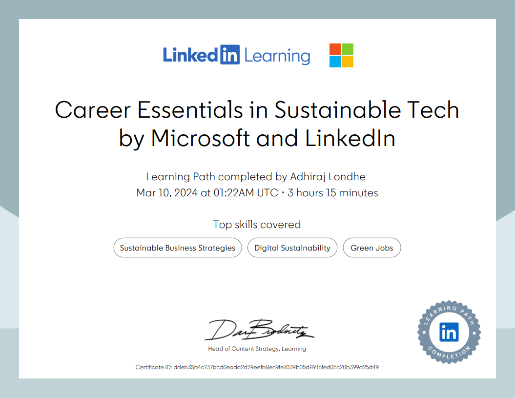 Sustainable Tech Certificate